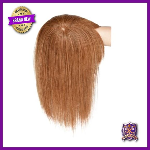 12 Inch Human Hair Topper Clip In Silk Base Bangs Hairpiece main image 4